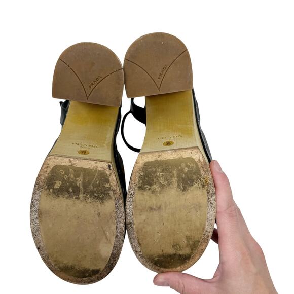 PRADA Patchwork Platform ChunkyWooden Pumps Heels S/S 2015 Runway Size EU 39 - Picture 6 of 8